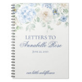 Carnet Lettres de fleurs d'hortensia bleues pour lettre d (Devant)