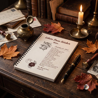 Carnet Lettres de l'Académie sombre d'octobre Crème
