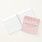 Carnet Lettres de Parties scintillant rose à ma fille Kee (Intérieur)