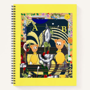 Carnet Lettres de suivi alphabétique Feuilles Mice