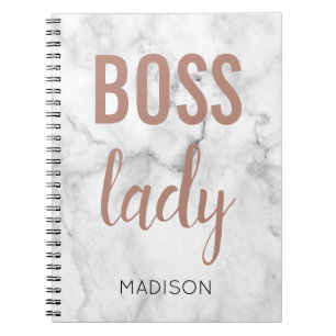 Carnet Lettres en or rose Monogram   Marble Boss Lady