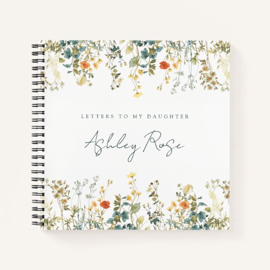 Carnet Lettres fleurs sauvages à ma fille garde la mémoir (Devant)