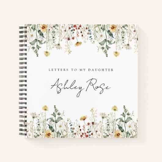 Carnet Lettres Fleurs sauvages d'été à ma fille (Devant)