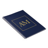 Carnet Lettres Initiales Monogramme Couleurs Or Bleu (Côté Droit)
