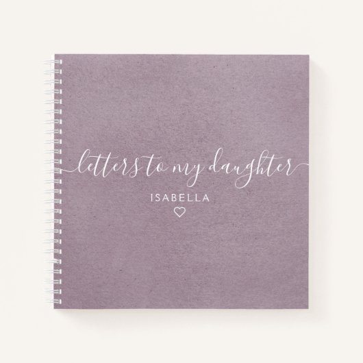 Carnet Lettres Lilac Script à ma fille Keepsaké (Devant)