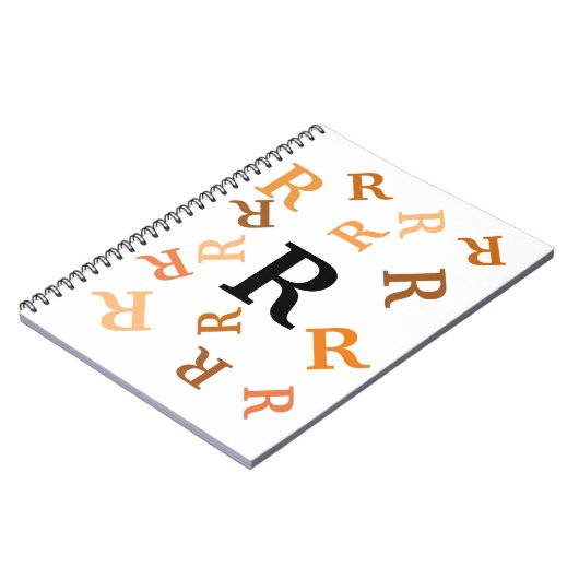 Carnet - Lettres Orange Tumbled (Côté gauche)