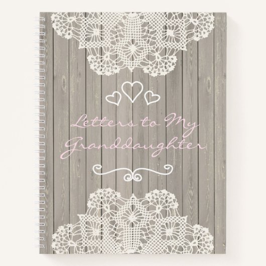Carnet Lettres personnalisables à ma petite-fille (Devant)