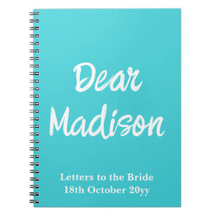 Carnet Lettres personnalisées à la mariée Enterrement de 