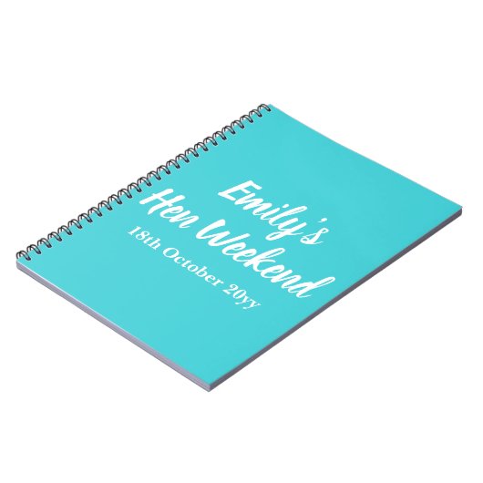 Carnet Lettres personnalisées à la mariée Hen Do Week-end (Côté gauche)