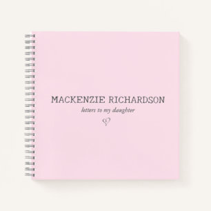Carnet Lettres personnalisées roses à ma fille