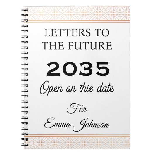 Carnet Lettres pour l'avenir, souvenir personnalisé (Devant)