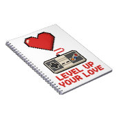 Carnet Level Up Your Love, Retro Pixel Gaming Design (Côté Droit)