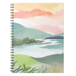 Carnet Lever de soleil matinal sur le lac Aquarelle Nat
