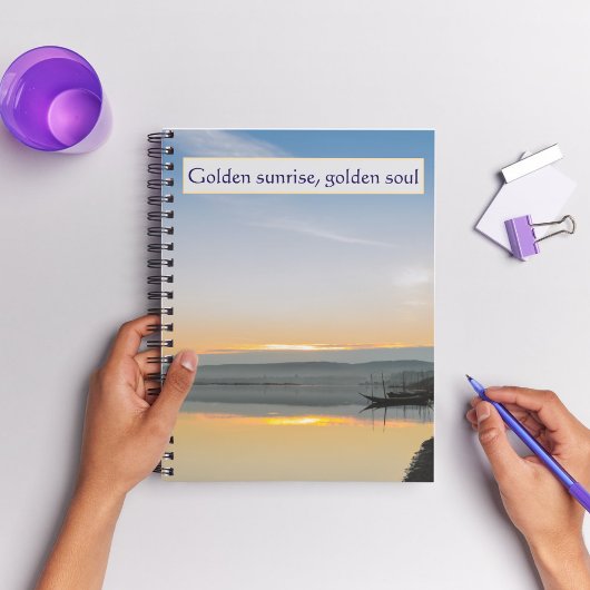 Carnet Lever du soleil doré Rivière Âme Dorée