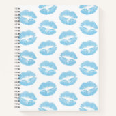 Carnet Lèvres Bleues, Motif De Lèvres, Bleu, Baiser (Devant)