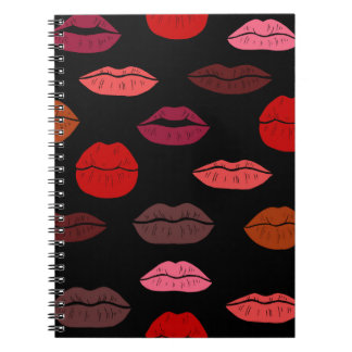 Carnet Lèvres colorées motifs sans couture
