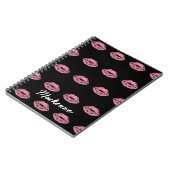 Carnet Lèvres de Parties scintillant rose avec nom person (Côté gauche)