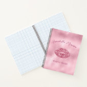 Carnet Lèvres de Parties scintillant rose glamour (Intérieur)