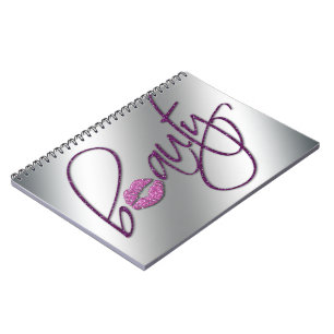 Carnet Lèvres de parties scintillantes de rose de