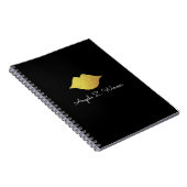 Carnet lèvres en faux or + nom (Côté Droit)