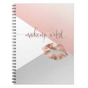 Carnet Lèvres géométriques rose gold féminines, Maquilleu