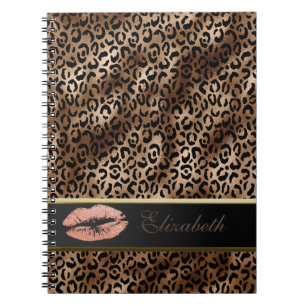 Carnet Lèvres Pailletées au Motif Élégant de Léopard