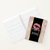 Carnet Lèvres Pailletées Roses & Feuilles Or Rose Affaire (Intérieur)