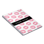 Carnet Lèvres Roses, Baiser, Baguette à lèvres, Votre Nom (Côté Droit)