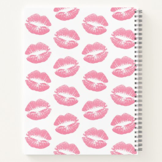 Carnet Lèvres Roses, Motif De Lèvres, Rouge Rose, Baiser (Dos)