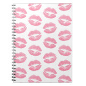 Carnet Lèvres Roses, Motif De Lèvres, Rouge Rose, Baiser (Devant)