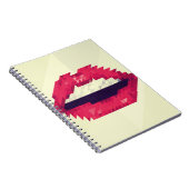 Carnet Lèvres rouges faites de petits triangles, pixelisa (Côté Droit)