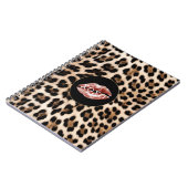 Carnet Lèvres rouges imprimé léopard XOXO (Côté gauche)