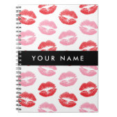 Carnet Lèvres Rouges, Lèvres Roses, Baiser, Votre Nom, Pe (Devant)