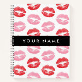 Carnet Lèvres Rouges, Lèvres Roses, Baiser, Votre Nom, Pe (Devant)