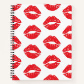 Carnet Lèvres Rouges, Rouge À Lèvres, Baiser, Motif Des L (Devant)