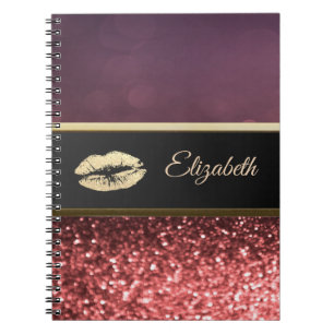 Carnet Lèvres scintillantes élégantes Bokeh
