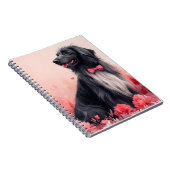 Carnet Lévrier Afghan avec des Roses - Saint-Valentin  (Côté Droit)