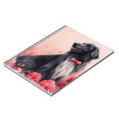 Carnet Lévrier Afghan avec des Roses - Saint-Valentin  (Côté gauche)