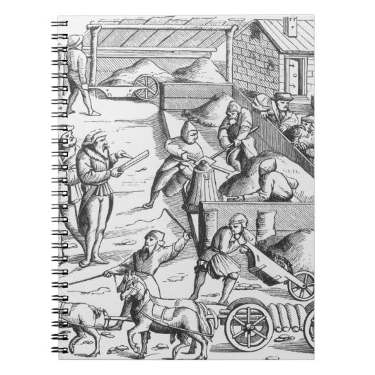 Carnet L'extraction des métaux, après une gravure sur (Devant)