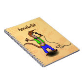 Carnet Lézard drôle chantant avec un microphone de dessin (Côté Droit)