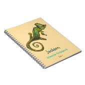 Carnet Lézard Vert Graphique Nommé Sujet de l'école (Côté Droit)