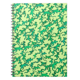 Carnet Lézards verts sur fond vert citron