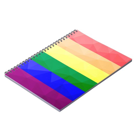 Carnet LGBT drapeau arc-en-ciel lignes motif de maillage  (Côté gauche)