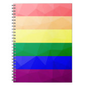 Carnet LGBT drapeau arc-en-ciel lignes motif de maillage  (Devant)