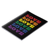 Carnet LGBTQ Gay Pride Love Customizable Repeated Text (Côté gauche)