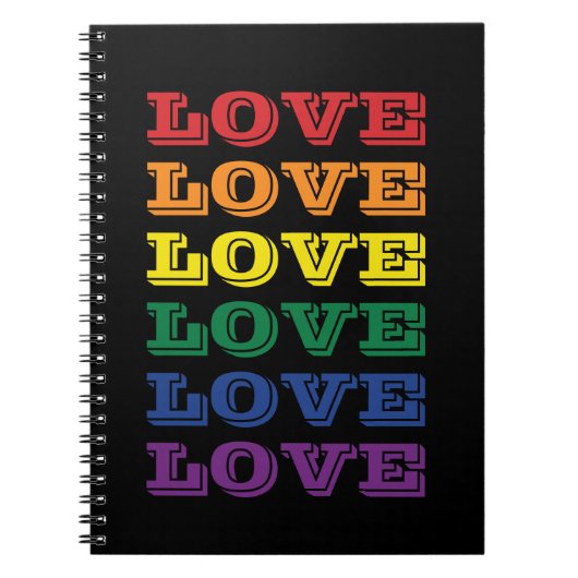 Carnet LGBTQ Gay Pride Love Customizable Repeated Text (Devant)