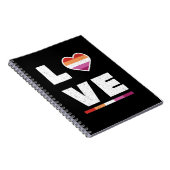 Carnet LGBTQ Lesbian Pride Drapeau Distressed Grunge Love (Côté Droit)