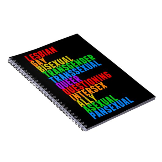 Carnet LGBTQQIAAP Fierté Diversité Arc-en-ciel Acrostique (Côté Droit)