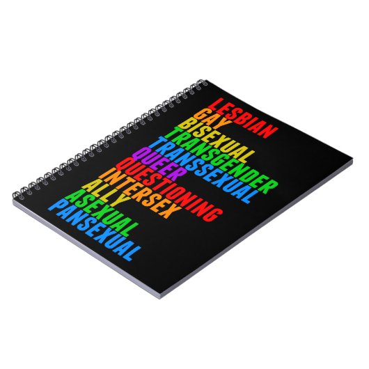 Carnet LGBTQQIAAP Fierté Diversité Arc-en-ciel Acrostique (Côté gauche)