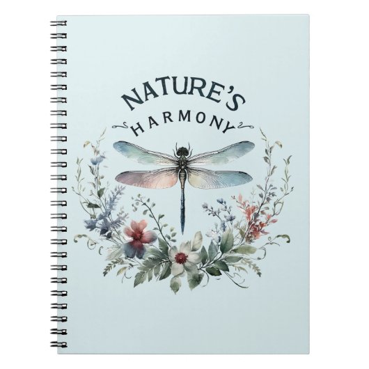 Carnet L'harmonie de la nature - libellule artistique (Devant)